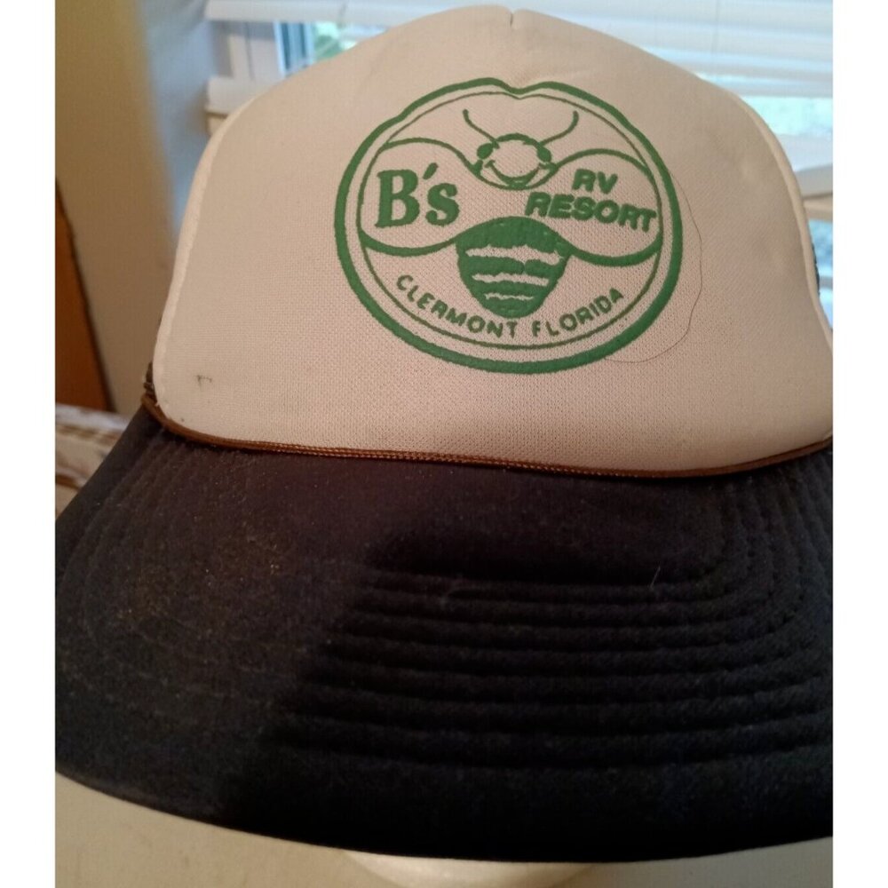 Vintage Snapback Hat Mesh Trucker OSFA B's RV Resort Clermont Florida Kenda